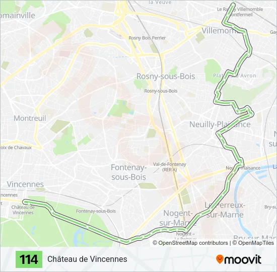 114 Bus Line Map