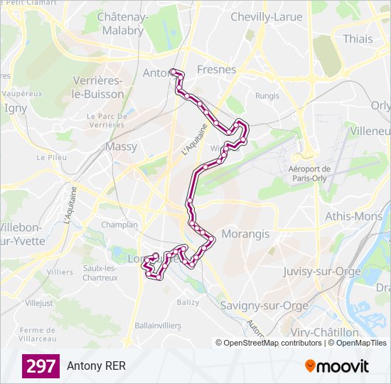 297 bus Line Map