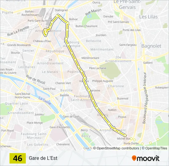 46 Bus Line Map
