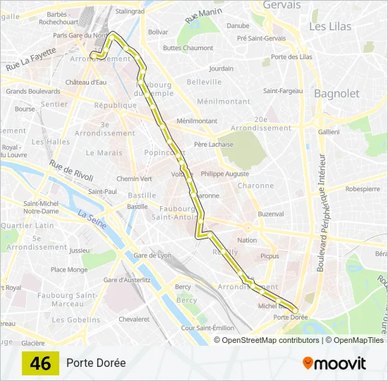 46 Bus Line Map