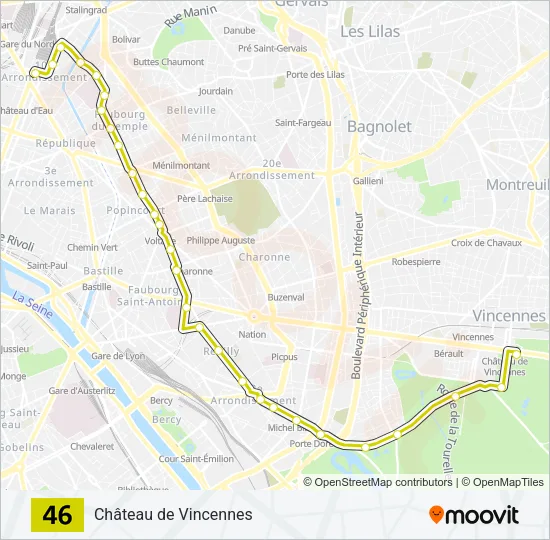 46 Bus Line Map