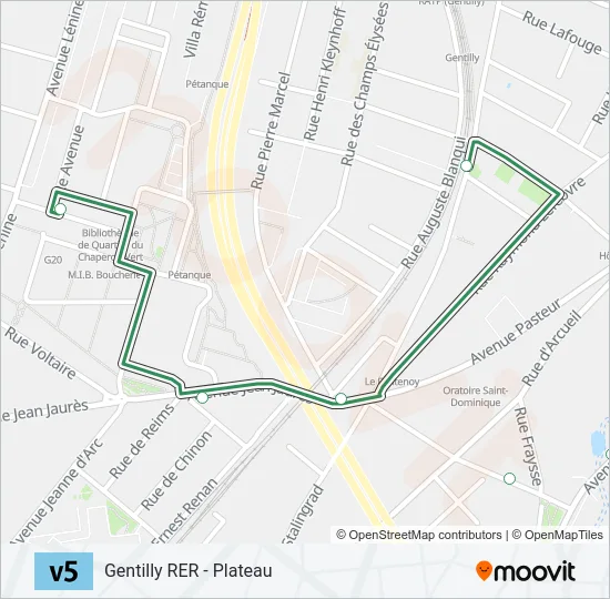 V5 Bus Line Map