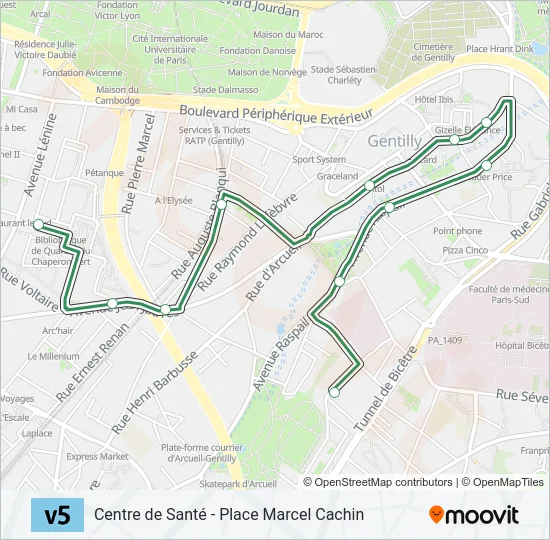 V5 Bus Line Map