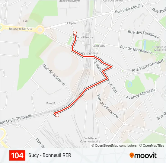 104 Bus Line Map