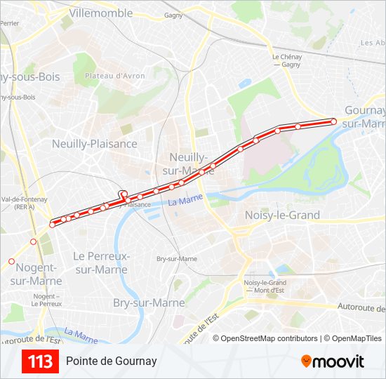 Mapa de 113 de autobús