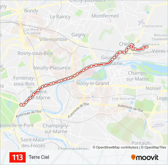 113 Bus Line Map