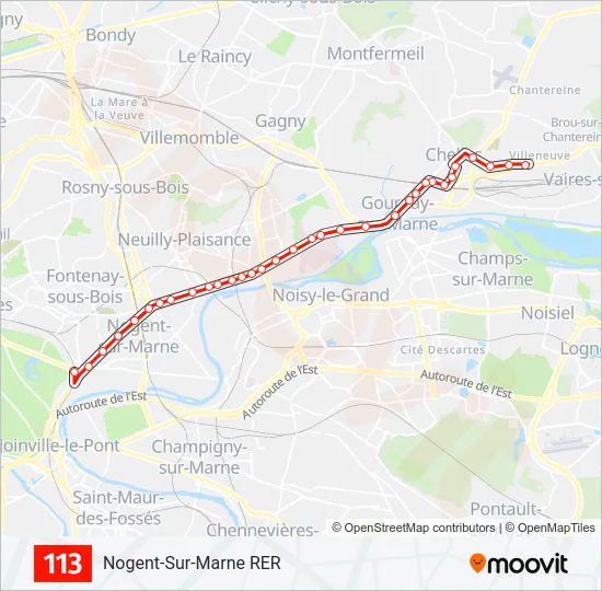 113 Bus Line Map