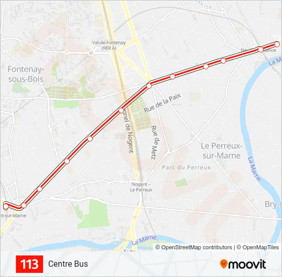 113 Bus Line Map