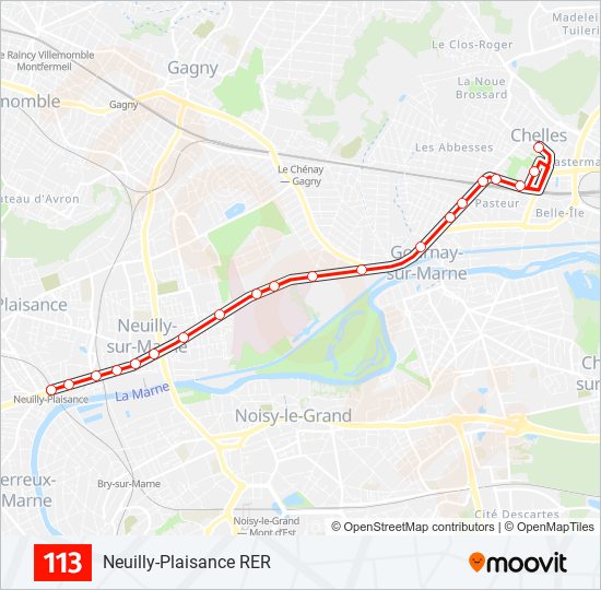 Mapa de 113 de autobús