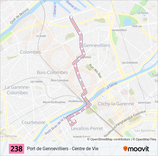 238 bus Line Map