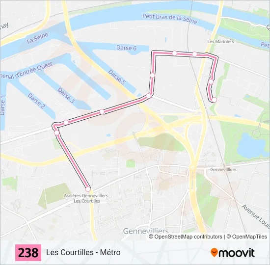 238 Bus Line Map