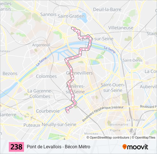 238 bus Line Map