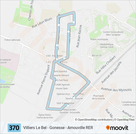 370 bus Line Map