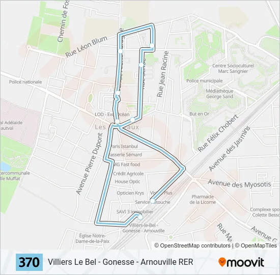 370 Bus Line Map