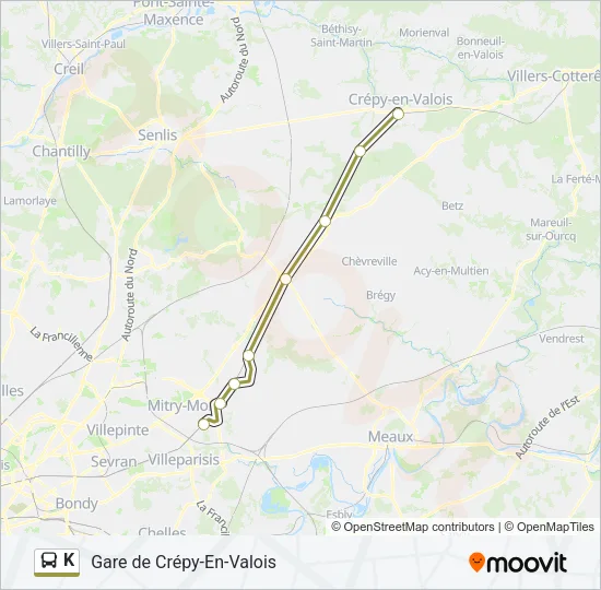 K Bus Line Map