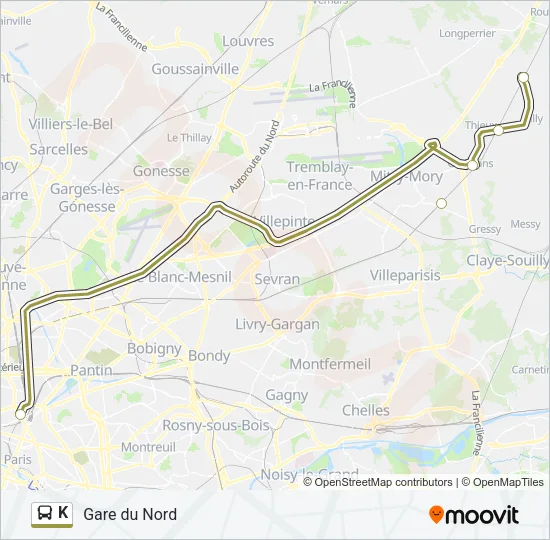 K Bus Line Map