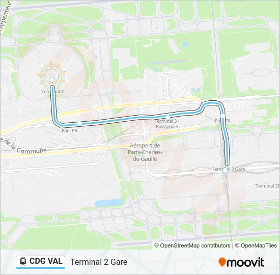 CDG VAL Light Rail Line Map