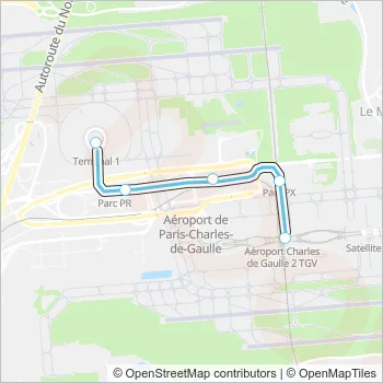 CDG VAL Light Rail Line Map