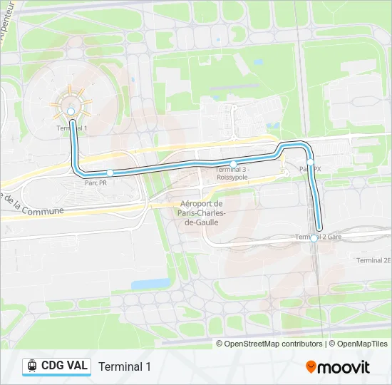 CDG VAL Light Rail Line Map