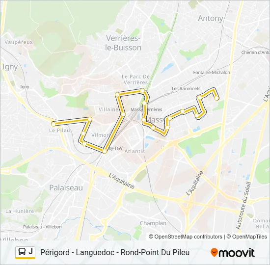 J Bus Line Map