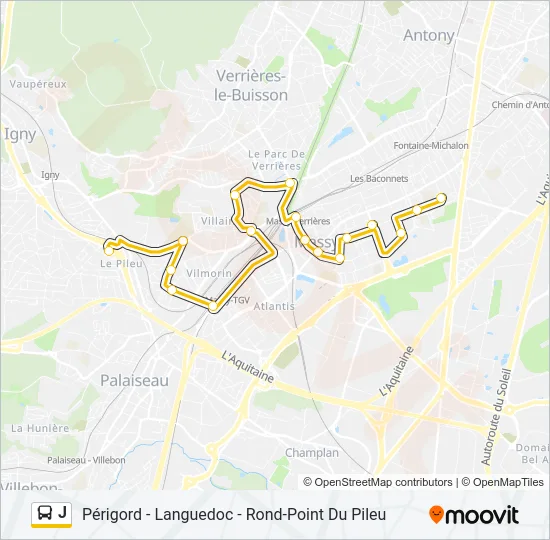 J Bus Line Map