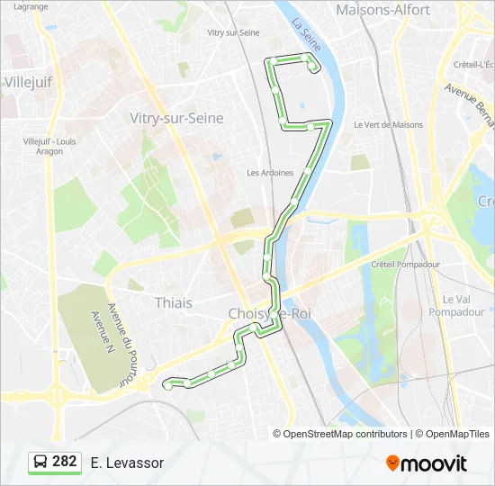 282 Bus Line Map