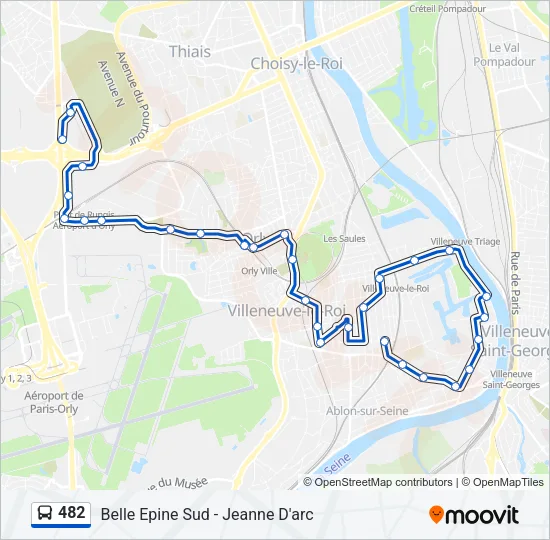 482 Bus Line Map
