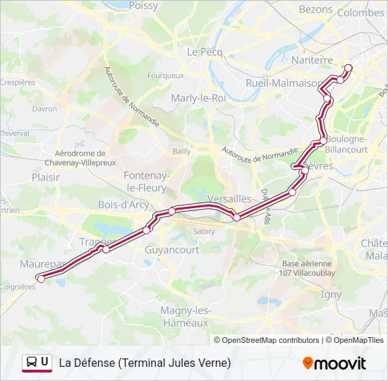 U Bus Line Map