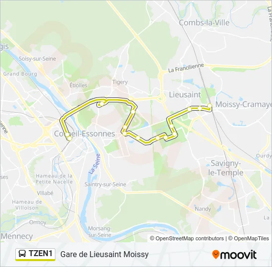 TZEN1 Bus Line Map