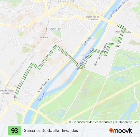 Mapa de 93 de autobús