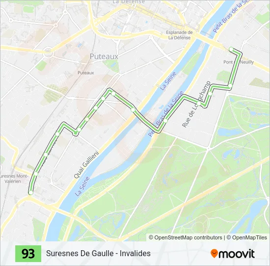 93 Bus Line Map