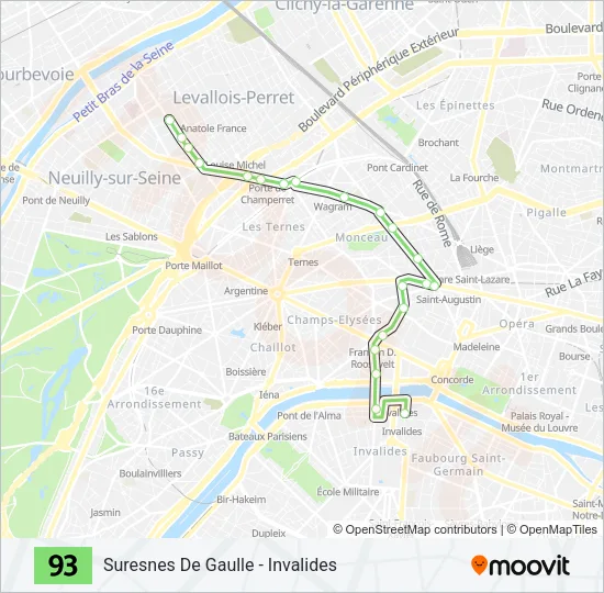93 Bus Line Map