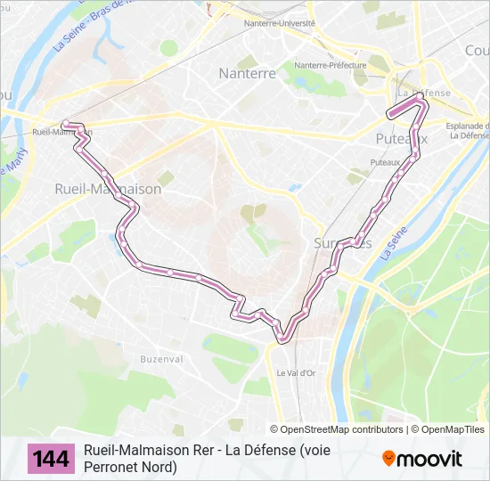 144 Bus Line Map