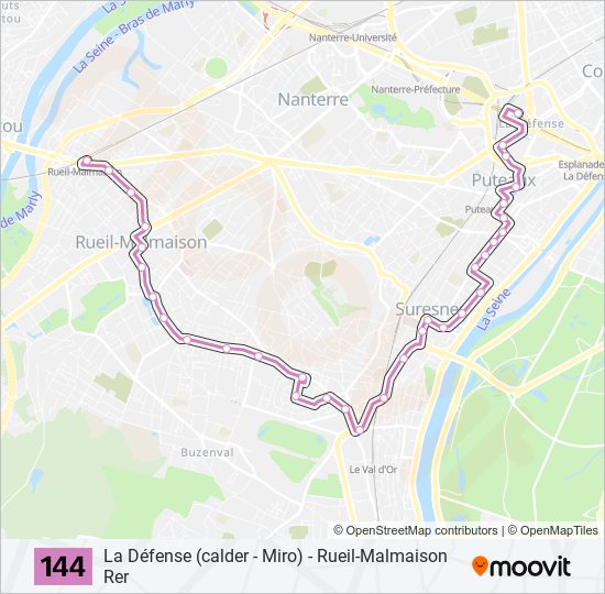 144 bus Line Map