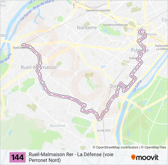 144 Bus Line Map