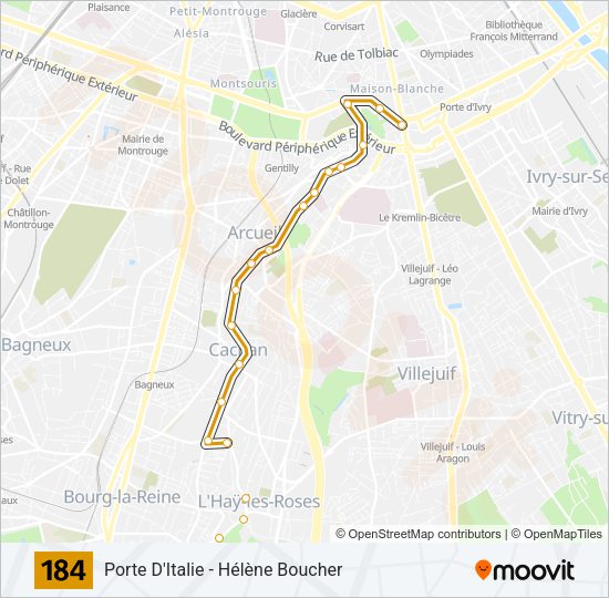 184 Bus Line Map