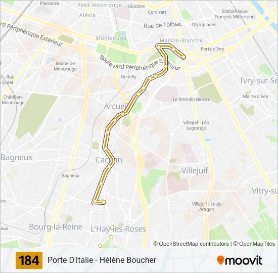 184 Bus Line Map