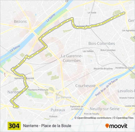 304 Bus Line Map