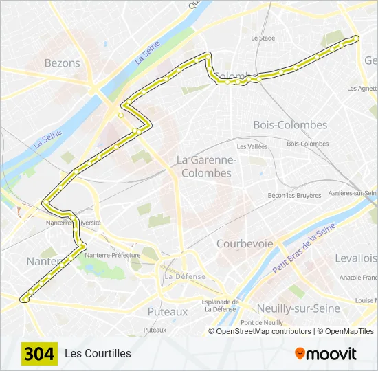 304 Bus Line Map