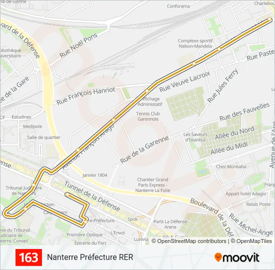 163 Bus Line Map
