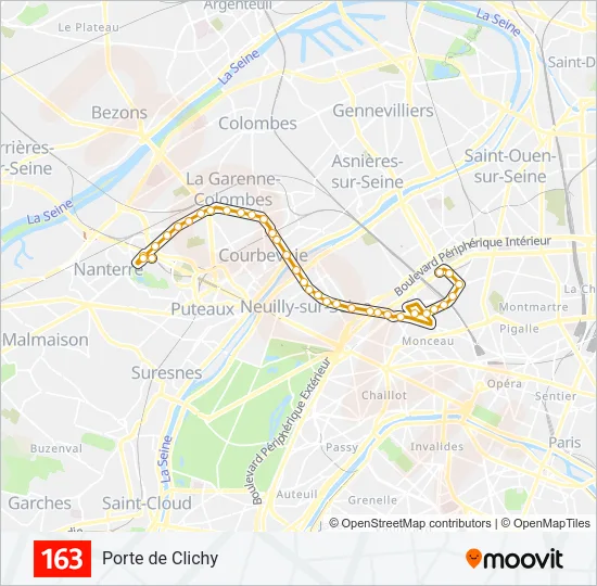 163 Bus Line Map