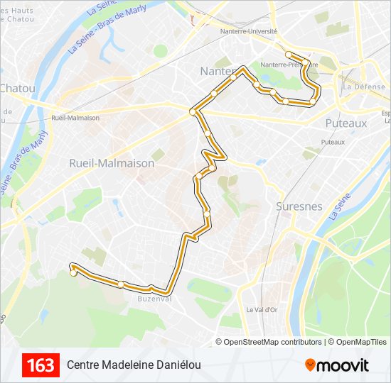 Plan de la ligne 163 de bus