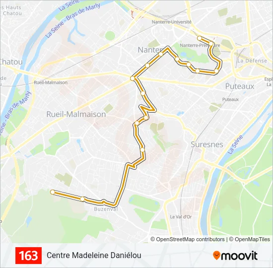 Plan de la ligne 163 de bus