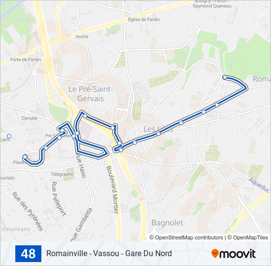 Plan de la ligne 48 de bus