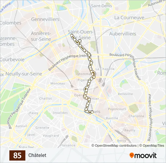 85 Bus Line Map