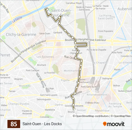 85 Bus Line Map
