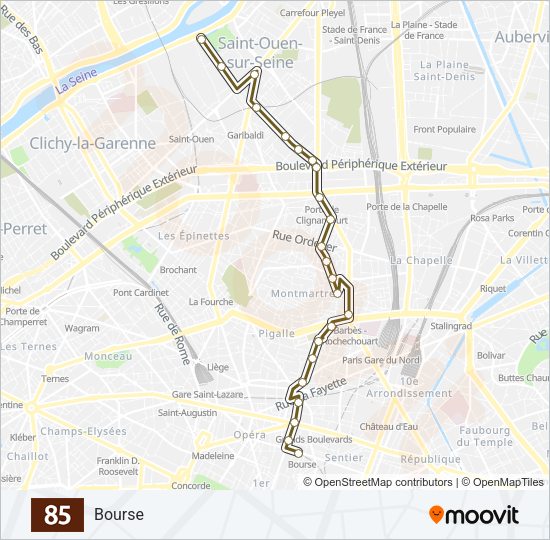 85 Bus Line Map