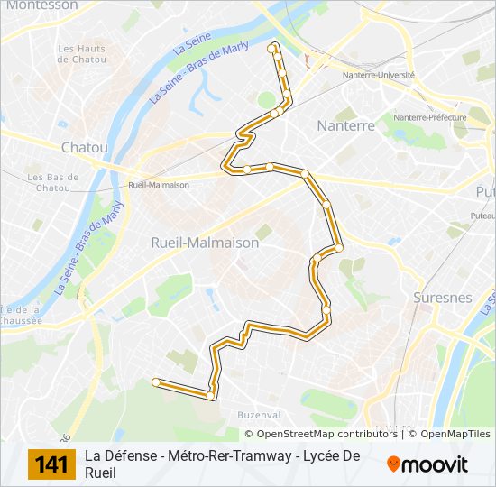 141 bus Line Map