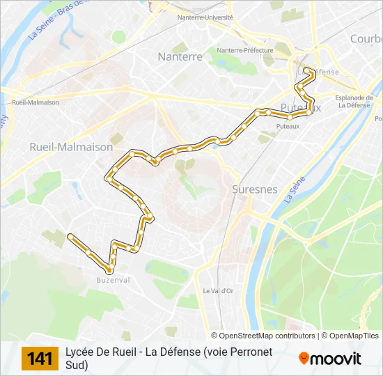 141 Bus Line Map