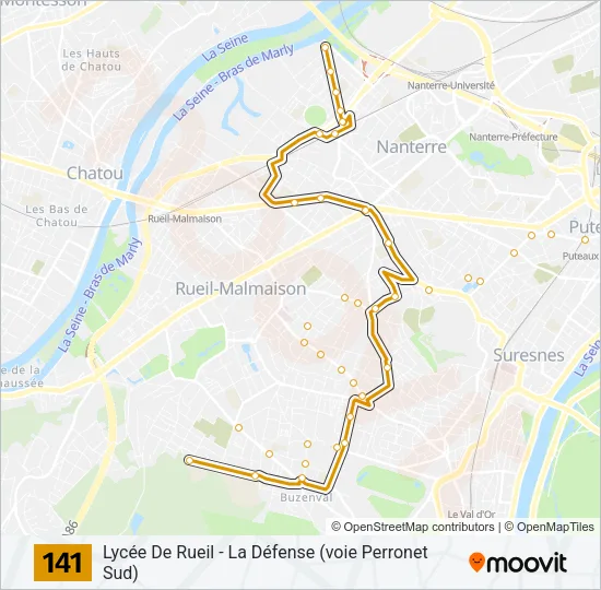 141 Bus Line Map
